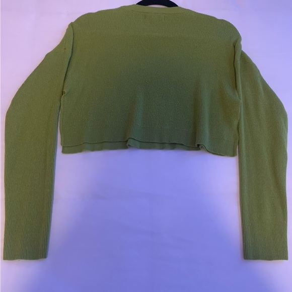 La Hearts Pacsun - X-Small Green Cropped Side Slit Sweater - Picture 4 of 5